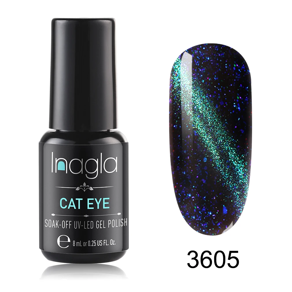 Inagla 8 мл Galaxy кошачий глаз лак с блеском для ногтей блестки гель удаляющийся