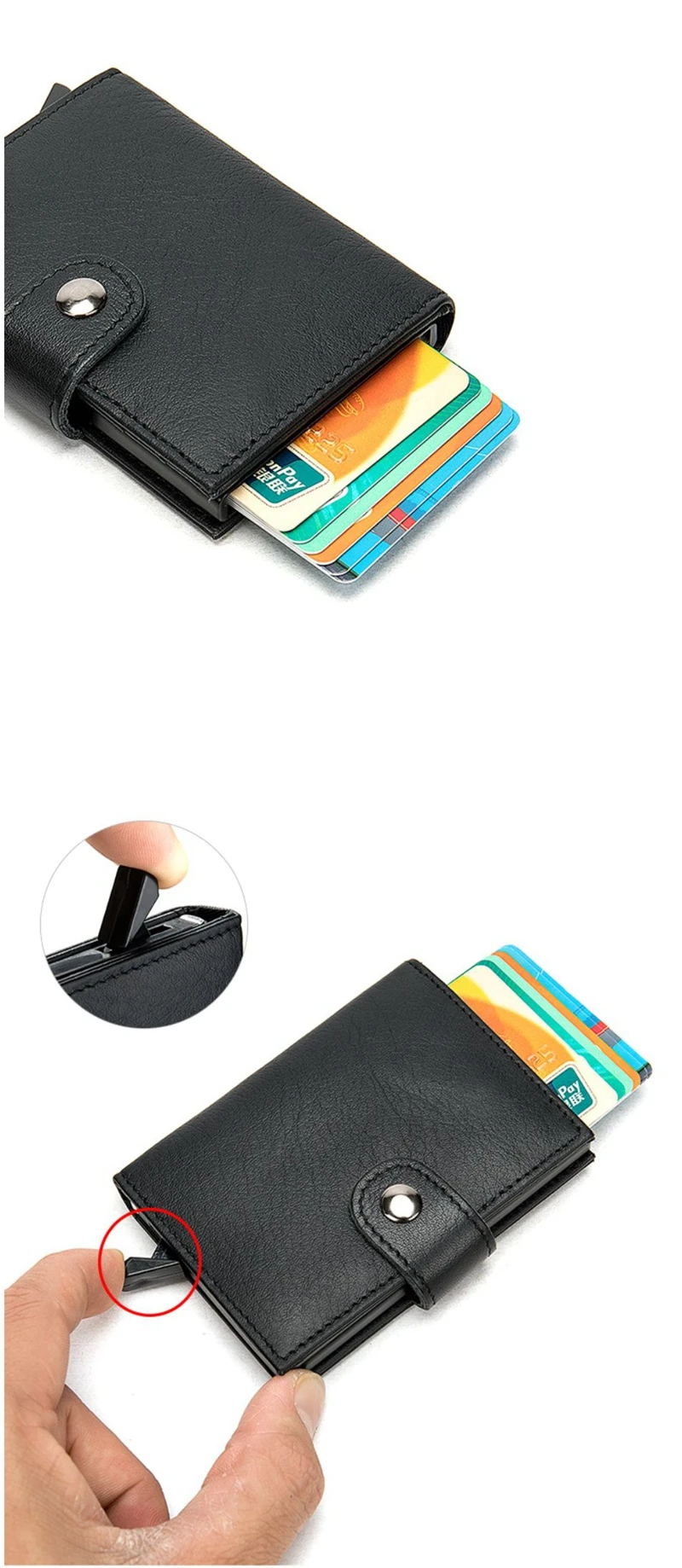 Натуральная кожа кредитный держатель для карт s Чехол Анти протектор RFID Кошелек Алюминиевый мужской женский металлический Банк бизнес ID держатель для карт