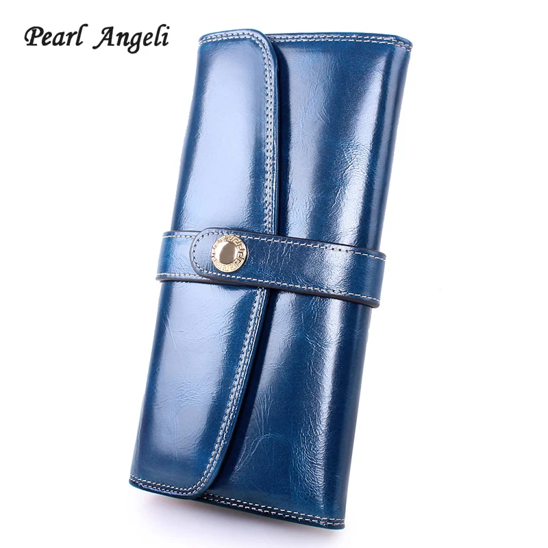 Жемчужные длинные женские кошельки Angeli из натуральной кожи Женский держатель
