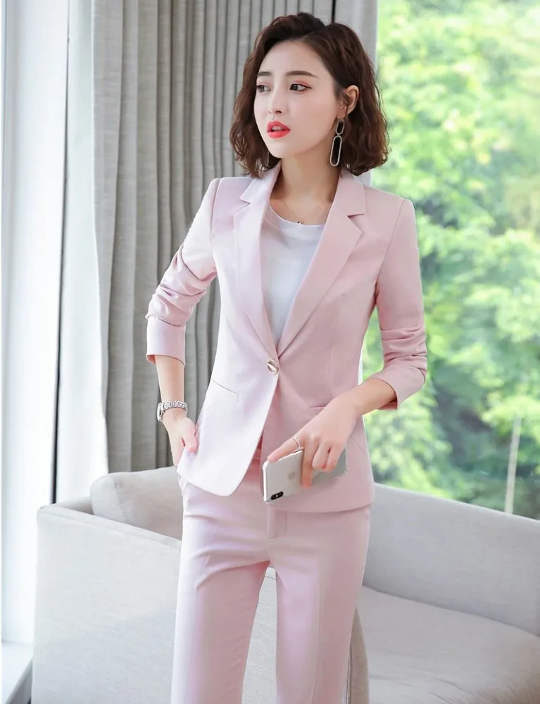 Деловые профессиональные деловые костюмы с брюками и курткой пальто длинным