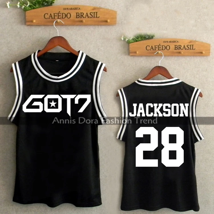Бейсбольный жилет KPOP GOT7 Jackson Jb Jr черный бейсбольный с номером на день рождения|veste