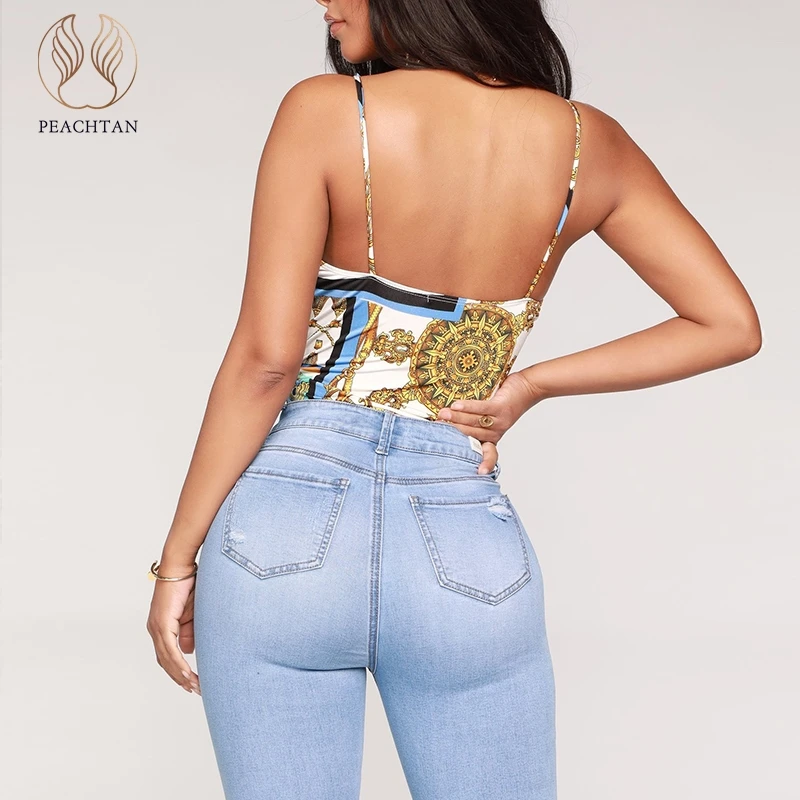 Peachtan Винтаж бикини с этническим мотивом push up Монокини Строка Купальник женский