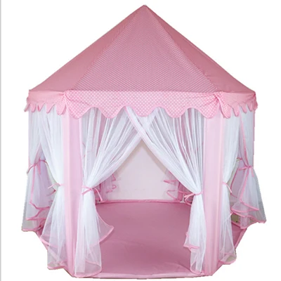 Pink Детская игровая палатка для зубов, Замок принцессы, типи, игрушки, палатки для девочек, игровой домик, мячи, бассейн, для дома, для отдыха, для отдыха на природе, типи, подарки - Цвет: Pink
