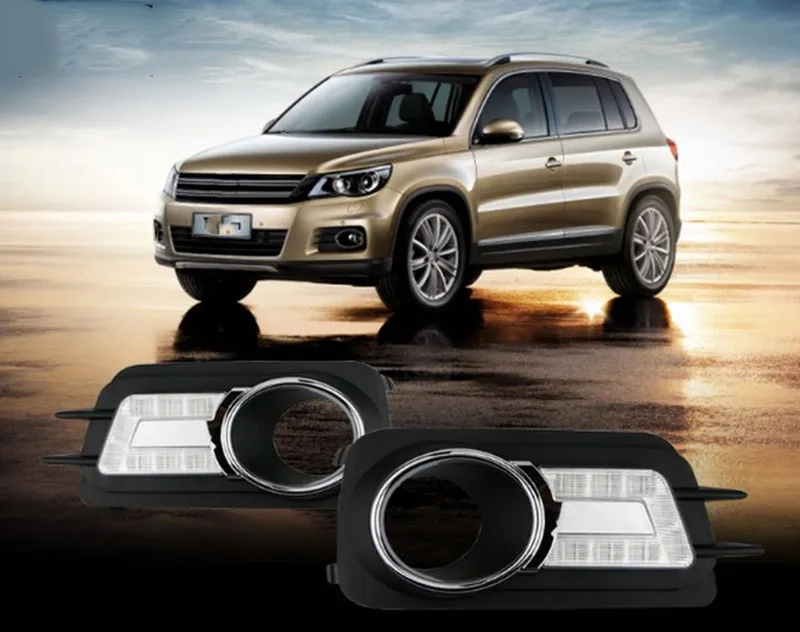 Автомобильный мигающий 1 пара для Volkswagen VW Tiguan 2010 2011 2012 светодиодный DRL дневные ходовые огни Дневной светильник противотуманный светильник