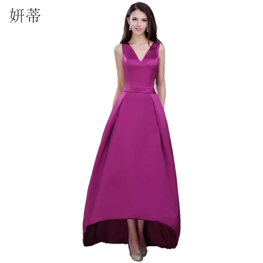 Простое ТРАПЕЦИЕВИДНОЕ платье для выпускного вечера с V образным вырезом 2017