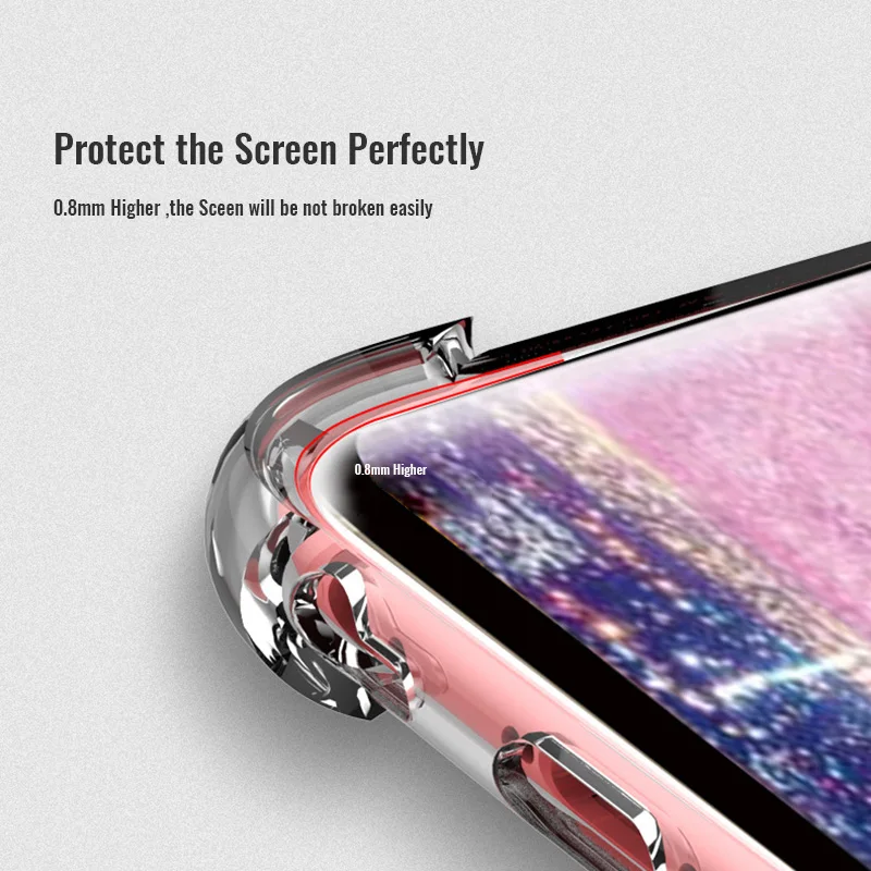 Роскошные противоударные Мягкие силиконовые чехли для samsung Galaxy Note 8 9 Прозрачная