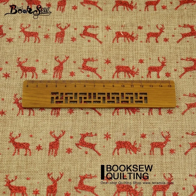 Booksew Рождественская имитация льняной ткани красный олень шитье искусственная