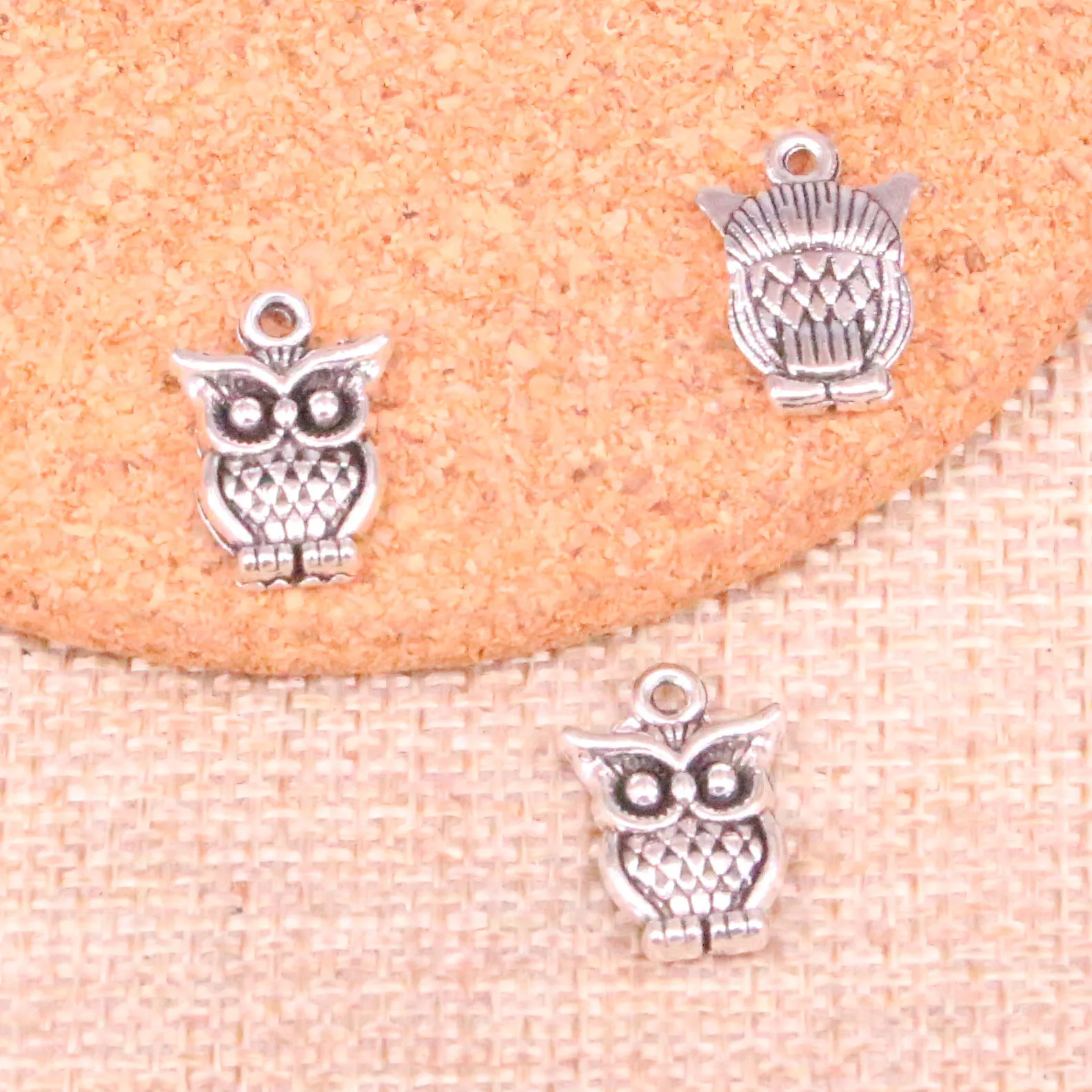 15 шт. старинное серебро большие глаза Сова Подвески для DIY Jewelry браслет 16*12