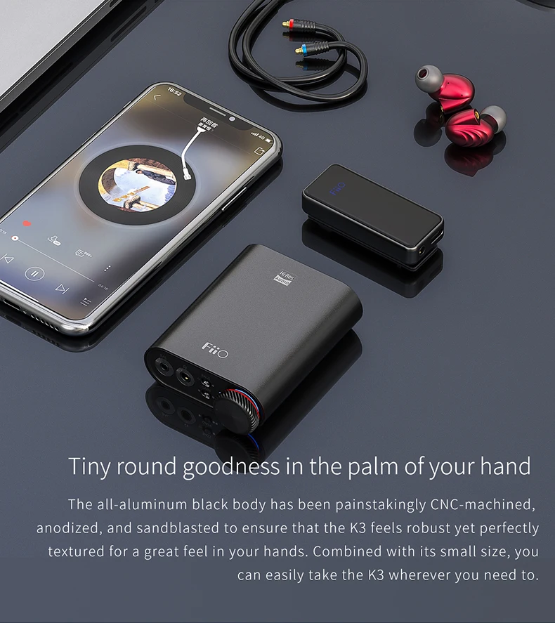 FiiO K3 мини портативный усилитель для наушников Настольный усилитель USB-C DAC AKM AK4452 поддержка коаксиальный Оптический цифровой выход PCM384k/DSD256