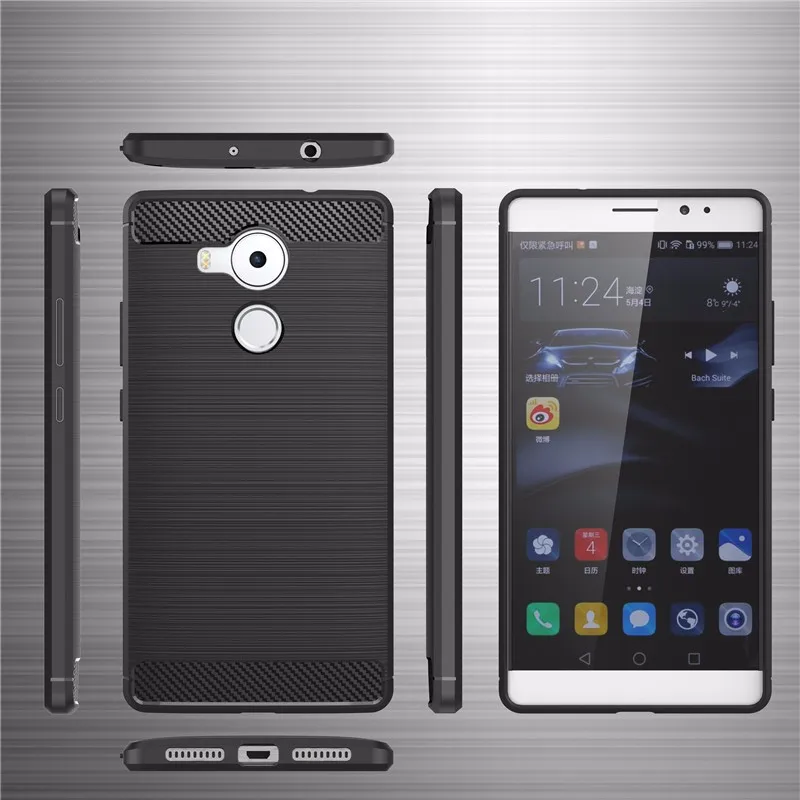 luxury Environmental Carbon Fiber TPU Case For huawei mate 8 Soft Anti drop Cover Back mate8 |