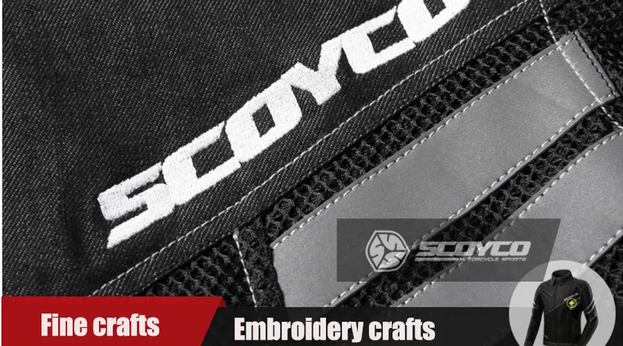 SCOYCO мотоциклетная велосипедная куртка Светоотражающая проветриваемая Мужская байкерская куртка одежда джинсовая сетчатая байкерская куртка с протекторами JK36C
