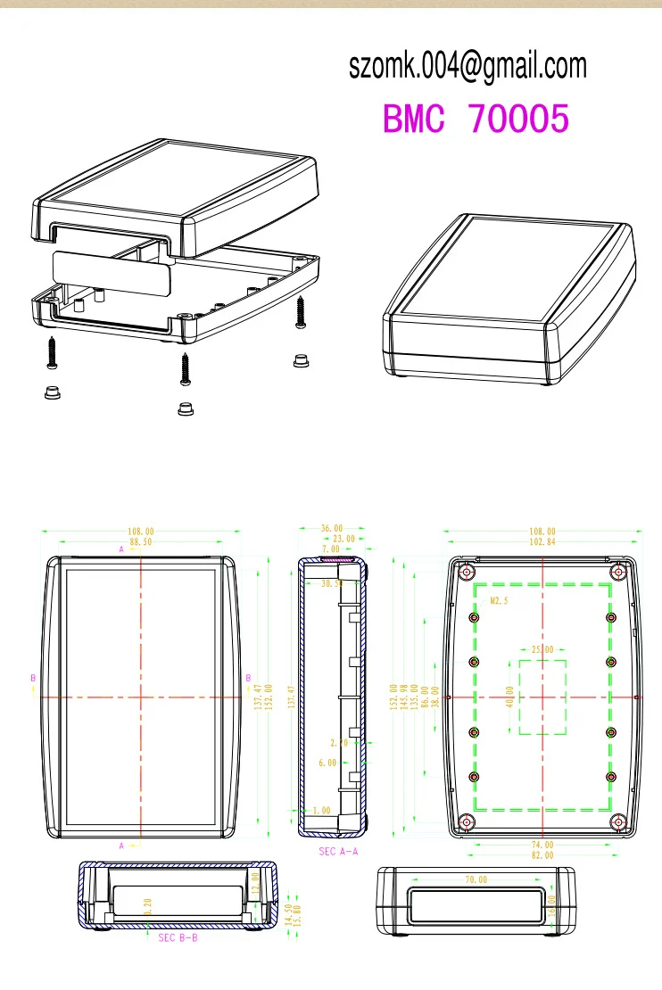1 шт. бесплатная доставка герметичный корпус пластиковый на заказ коробка