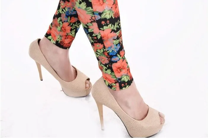 ML7612 новые модные сексуальные красивые леггинсы с цветочным принтом для