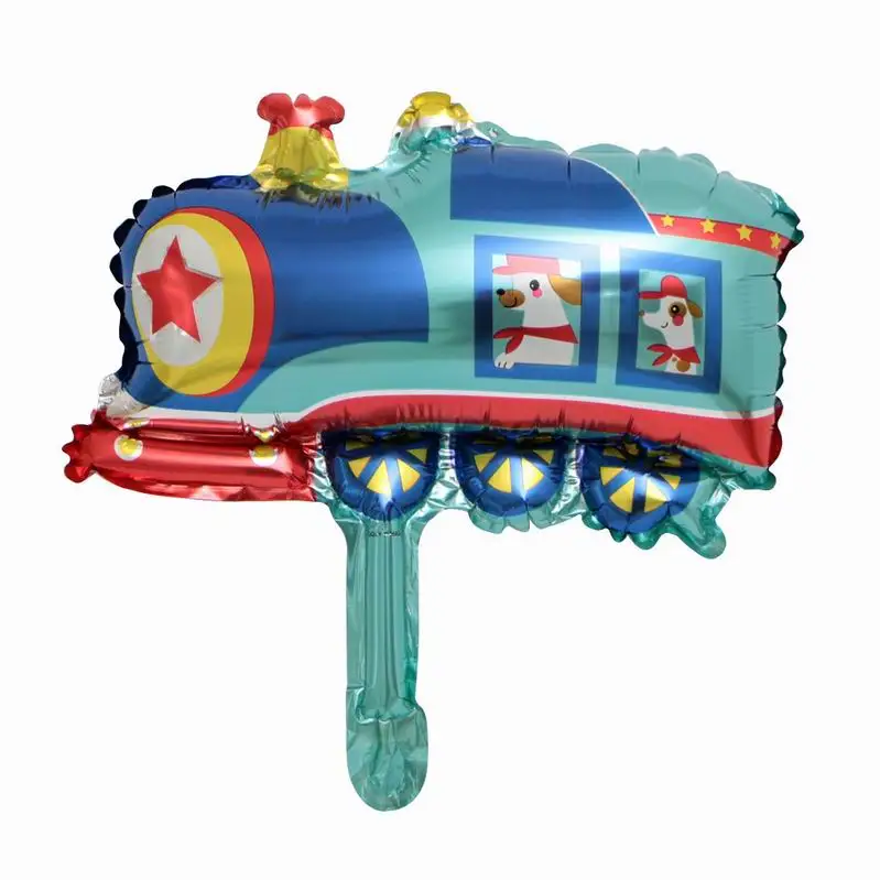 train 5 шт. Мини DIY мультфильм автомобильные воздушные шары пожарная машина Автоцистерна фольги воздушный шар скорой помощи Globos подарки для детей день рождения украшения - Цвет: train