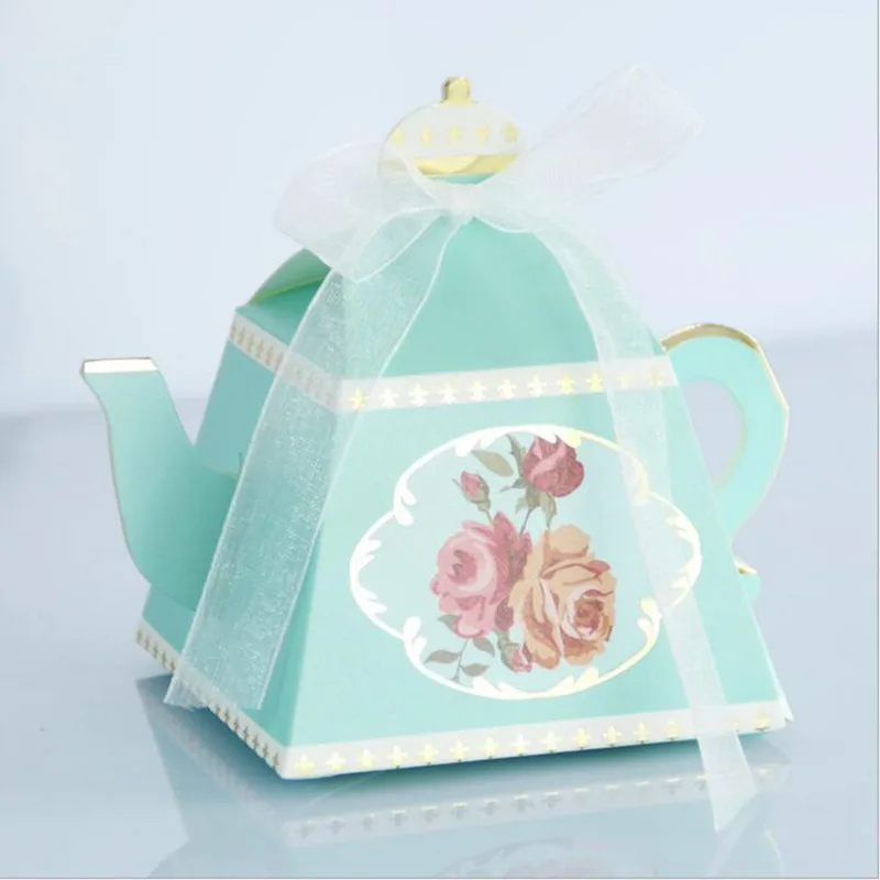 

50 pieces/lot New Design Royal Teapot Candy Box chocolate boxes Personality Retro Candy Box For Wedding Party Favors And Gifts