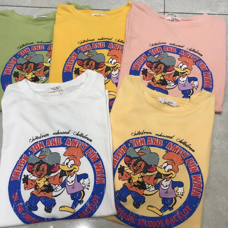 Женская футболка с коротким рукавом милым рисунком гориллы Маус 100% хлопок