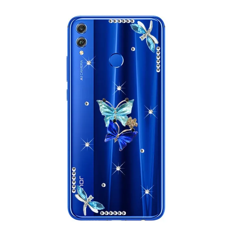 Для huawei P10 P20 lite P30 mate 20 Pro P Smart Z чехол для телефона Honor 8X9 10 lite view 20 30 бампер Bling Прозрачный Алмазный чехол - Цвет: Transparent 2