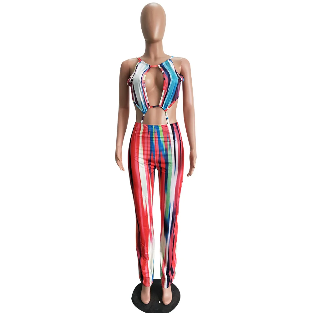 IMYSEN 2018 Sexy Multi Color Jumpsuit Women Romper New Arrive Skinny Jumpsuits Sleeveless One Piece Outfit | Женская одежда