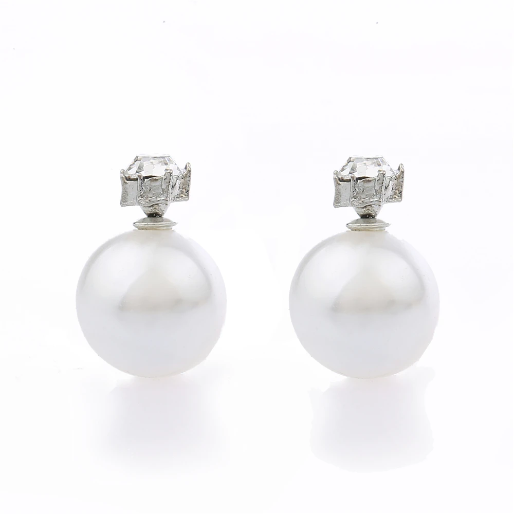 Женские двухсторонние серебряные серьги-шпильки ювелирные изделия из жемчуга