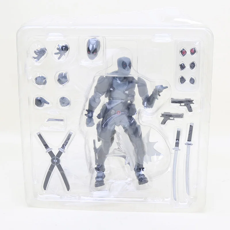 black deadpool opp 14-16 см игрушки Marvel Revoltech серия Мстители эндгейм супергерой Дэдпул Человек-паук Веном Росомаха Карнаж Figma модель куклы - Color: black deadpool opp