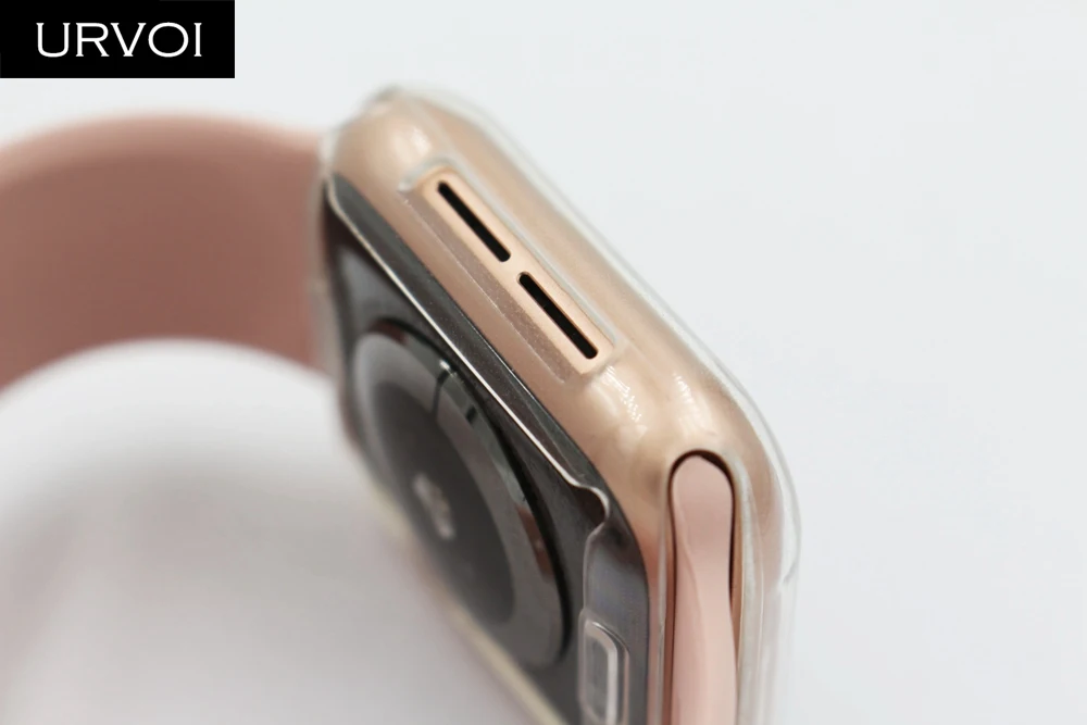 Чехол URVOI из ТПУ для apple watch series 4 3 2 прозрачная защитная крышка экрана iWatch 40 44 мм