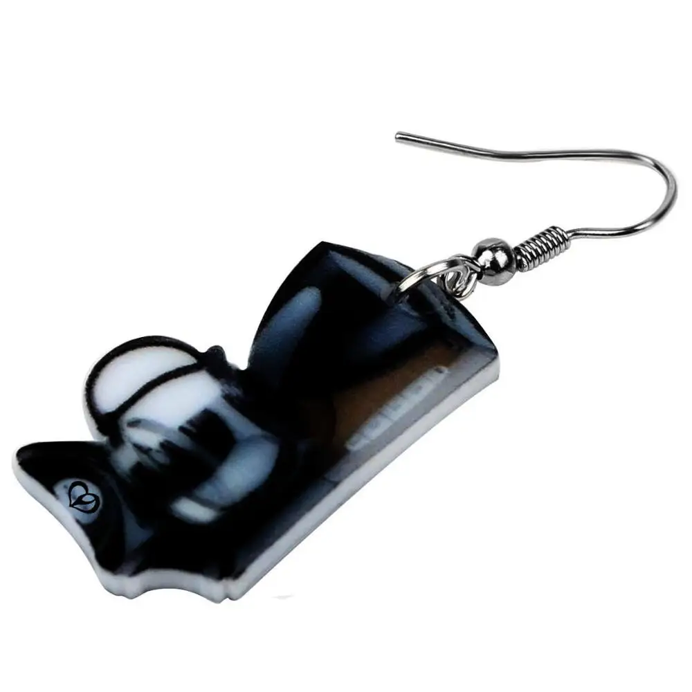 Акриловые серьги Bonsny в виде черной кофемашины уникальные модные украшения для