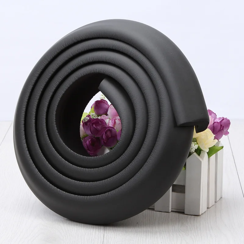 L Shape Black 2 м DIY Детский безопасный уголок для ребенка угловая Защита Анти-столкновения стол накладка на углы Детские протекторы для мебели бампер полосы - Цвет: L Shape Black