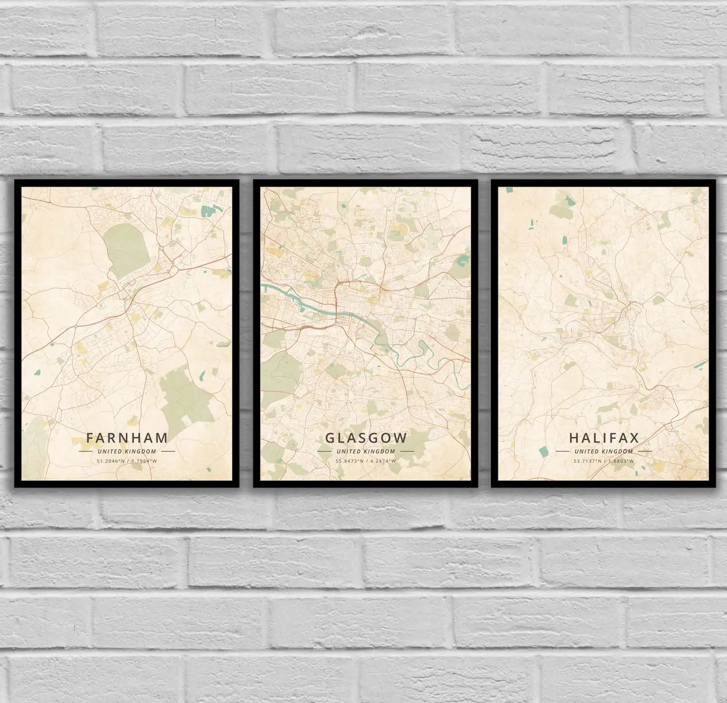 Farnham Glasgow Halifax Hamilton Huddersfield Inverness Ipswich Kiev Kingston upon Hull Lancaster Великобритания плакат | Дом