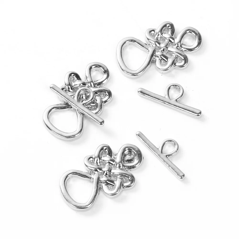 DoreenBeads Серебристые золотистые застежки из цинкового сплава с узором кельтского