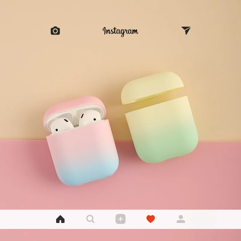 Для airpods1: 1 защитный чехол градиентный цвет второго поколения Жесткий Чехол apple