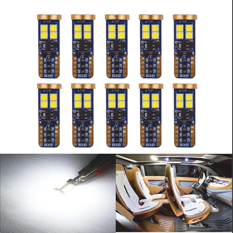 4 шт. T10 Светодиодные лампы w5w Автомобильные DRL 3030 12 SMD 194 168 COB габаритные огни для