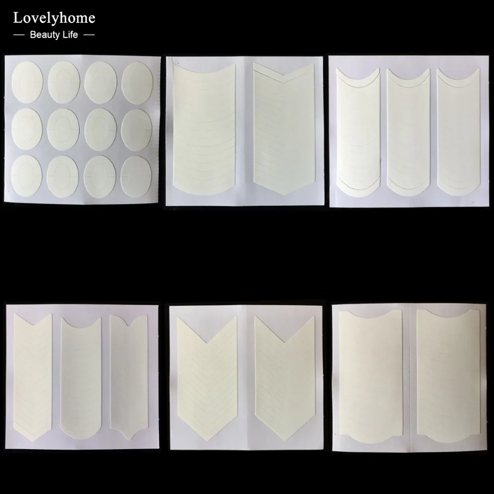 24 шт. форма ногтей руководство Стикеры Советы Французский маникюр Nail Art Наклейки