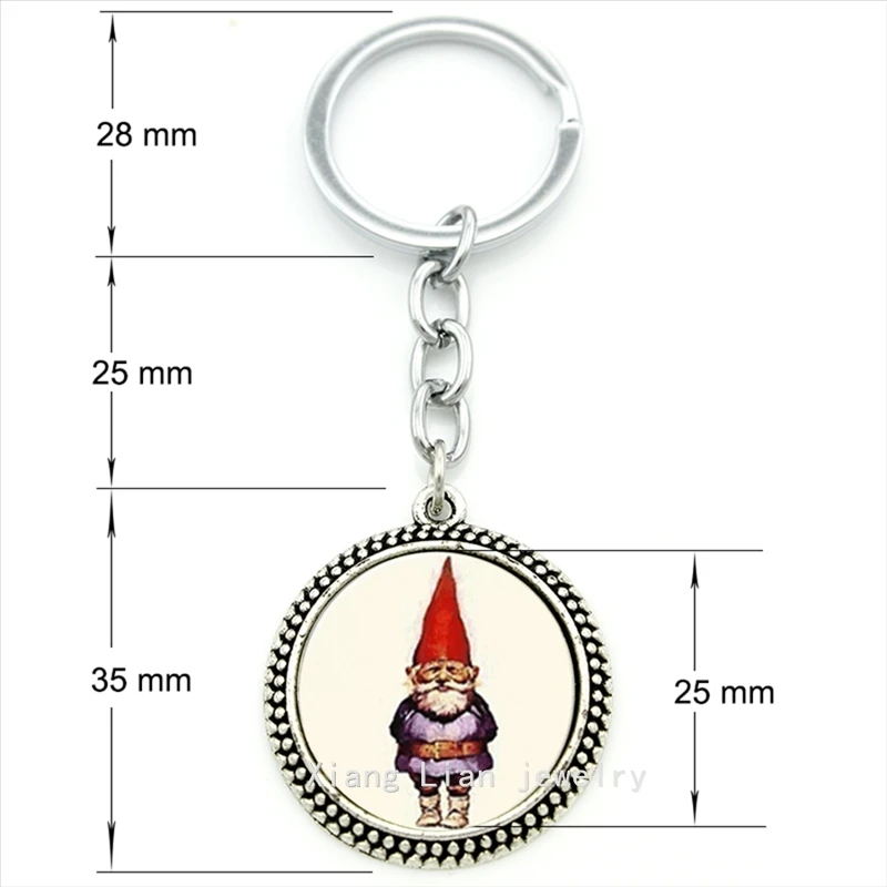 Модная и изящная женская бижутерия брелок для ключей садовый гном фэнтезийная