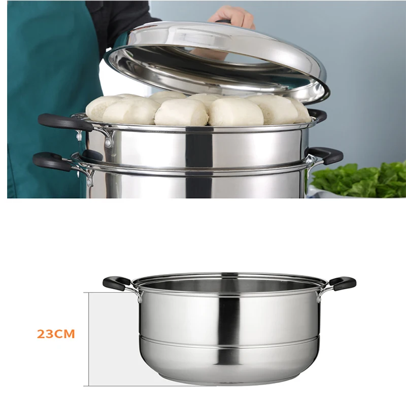 Skillet stainless steel steamer pot with steamed high 016 | Дом и сад
