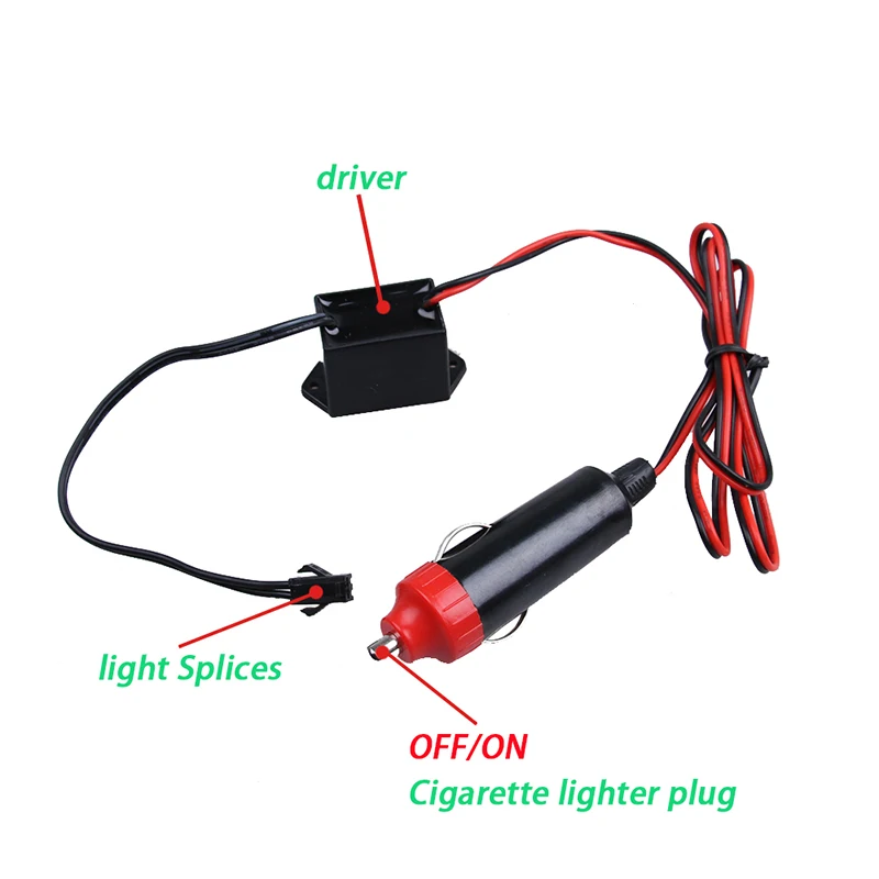 Автомобильный светильник гибкий неон Подсветка салона Декор лампы 12V USB сигареты Drive EL трос Трубка линия Светодиодные ленты для передачи данных 1 M/2 M/3m/5 M