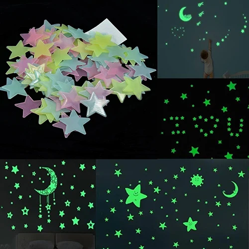 100 шт. 3D наклейки на потолок|glow in the dark eye contacts|glow ceiling starsstar dollar |