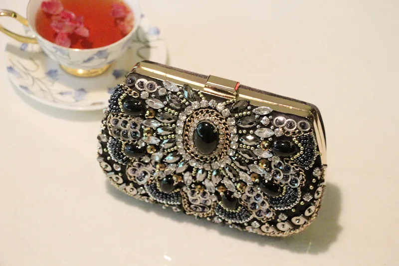 Высококачественная Тяжелая вечерняя сумка с цепочкой и бисером ручной