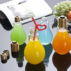 Стекло лампа в форме воды бутылка с крышкой для хранения молока чашка утечки воды-доказательство воды банки ясно 400 мл упаковка сока Портативный чайник