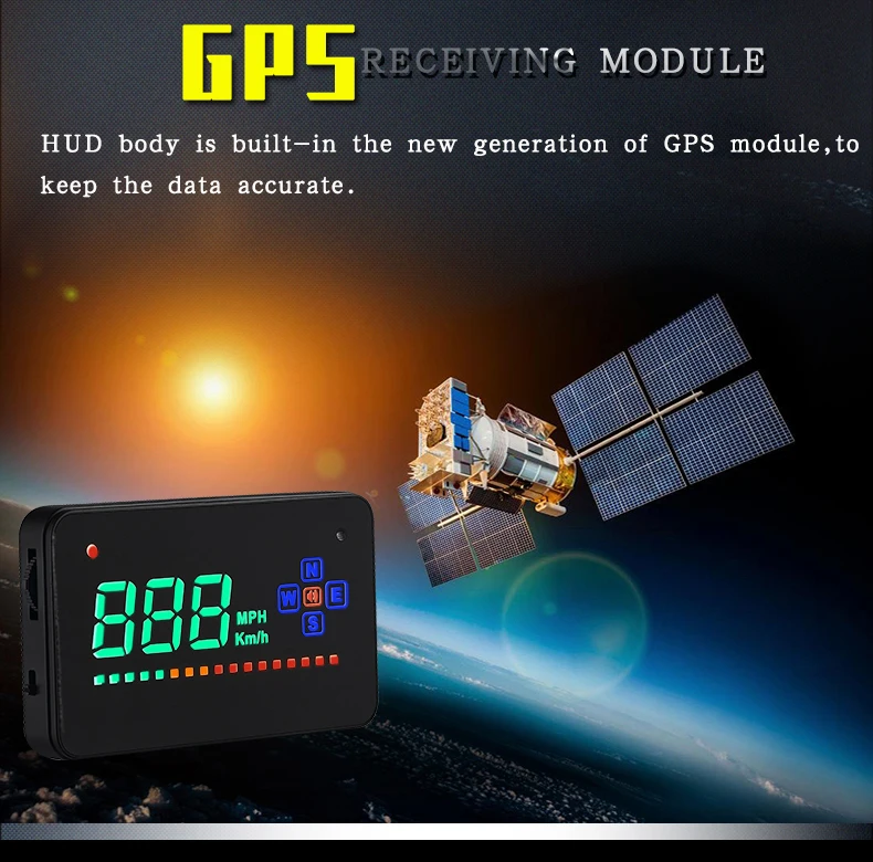 A2 HUD 3 5 дюймов GPS Автомобильный дисплей на голову совместим со всеми скоростными
