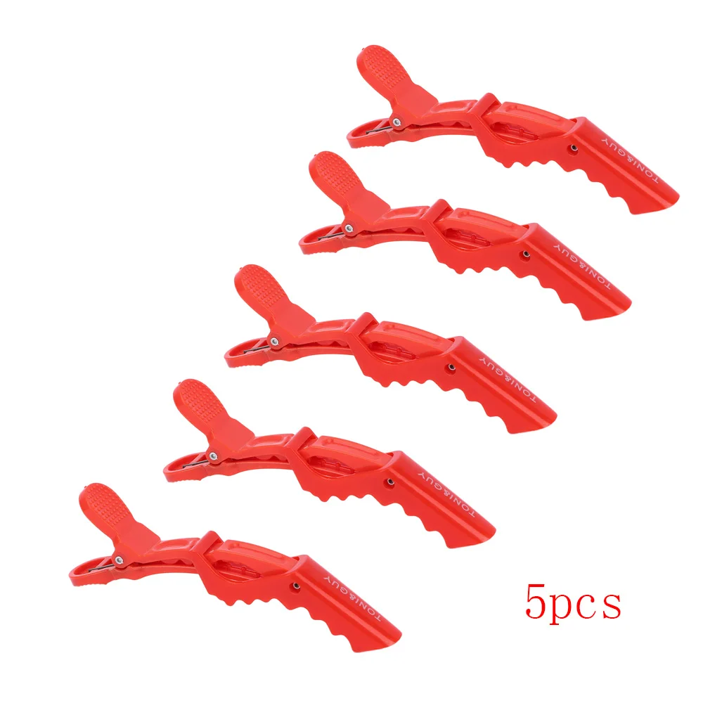 red 5pcs 5 шт. зажим для волос Крокодил Зажимы Инструменты для укладки салон цвет резка расширение Уход Инструмент бант заколки для волос - Цвет: red 5pcs