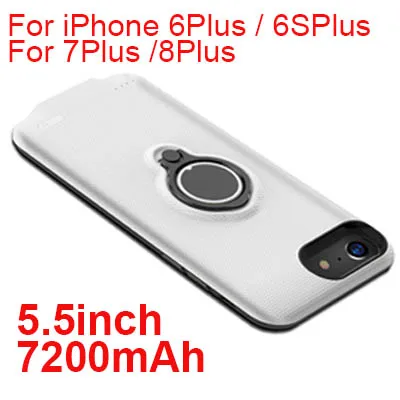 6P 6SP 7P 8P White 2500/3700/5000/7200 мА/ч, Батарея Зарядное устройство чехол для iPhone 6 6S 7 8 плюс Батарея чехол ультра тонкий внешний Мощность Bank зарядное устройство чехол - Цвет: 6P 6SP 7P 8P White
