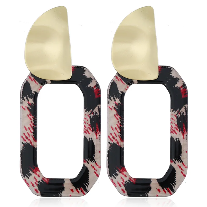 Европа и Америка простые квадратные женские серьги темперамент ювелирные