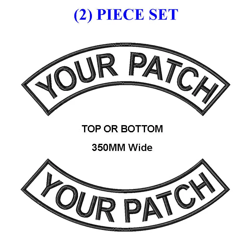 Байкерские нашивки mc rocker patches 350 мм с широкой верхней и нижней строчкой для одежды