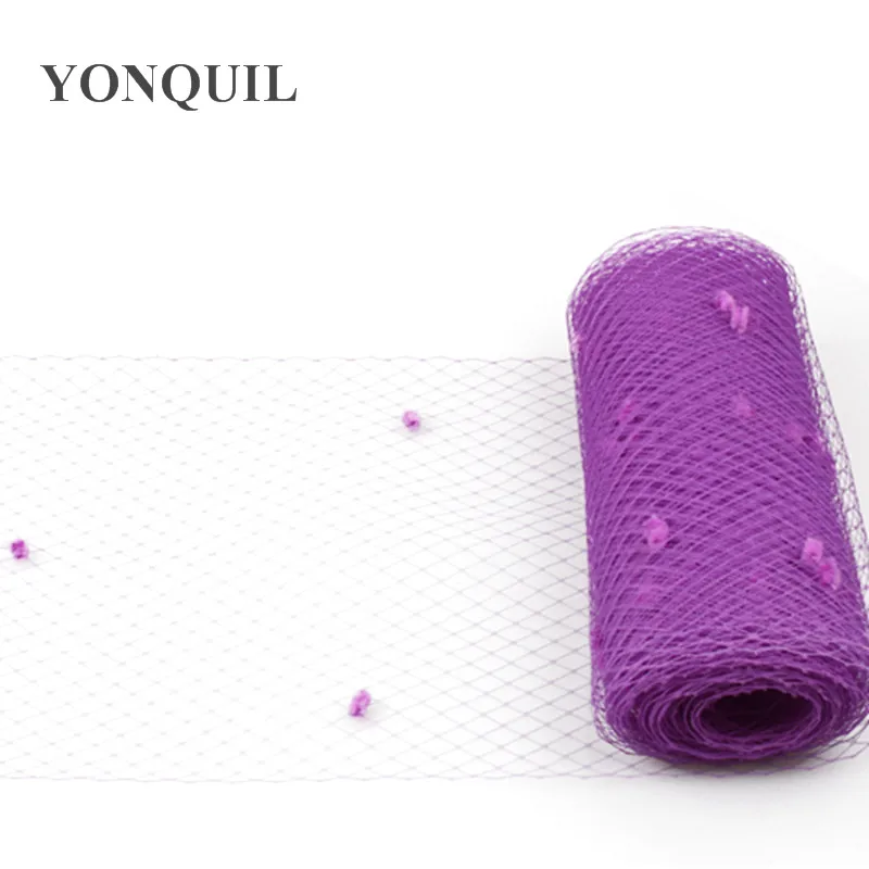 lavender 25 см в красный горошек Клетка Фата сетки принадлежности для волос шляп покрывал Veilling DIY ткань чародей основной материал головной убор - Цвет: lavender