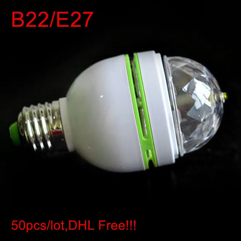 Профессиональная Вращающаяся лампа E27 B22 3 Вт вращающаяся RGB для диджея вечеринки