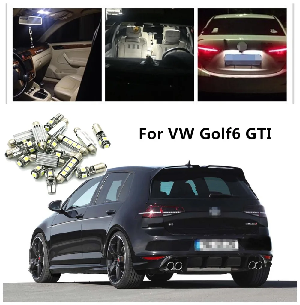 JGAUT 10 шт. для Golf 6 GTI купольные лампы белого красного синего цвета Автомобильные