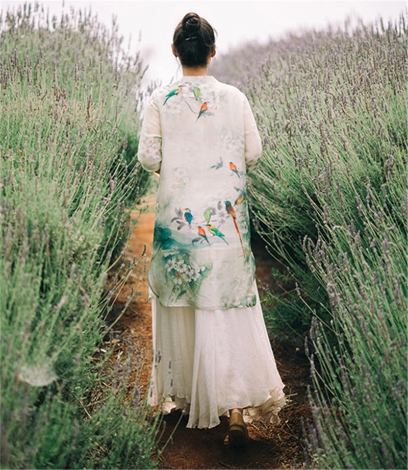 Новинка 2020 года Летнее шелковое льняное платье в стиле ретро Женское винтажном с