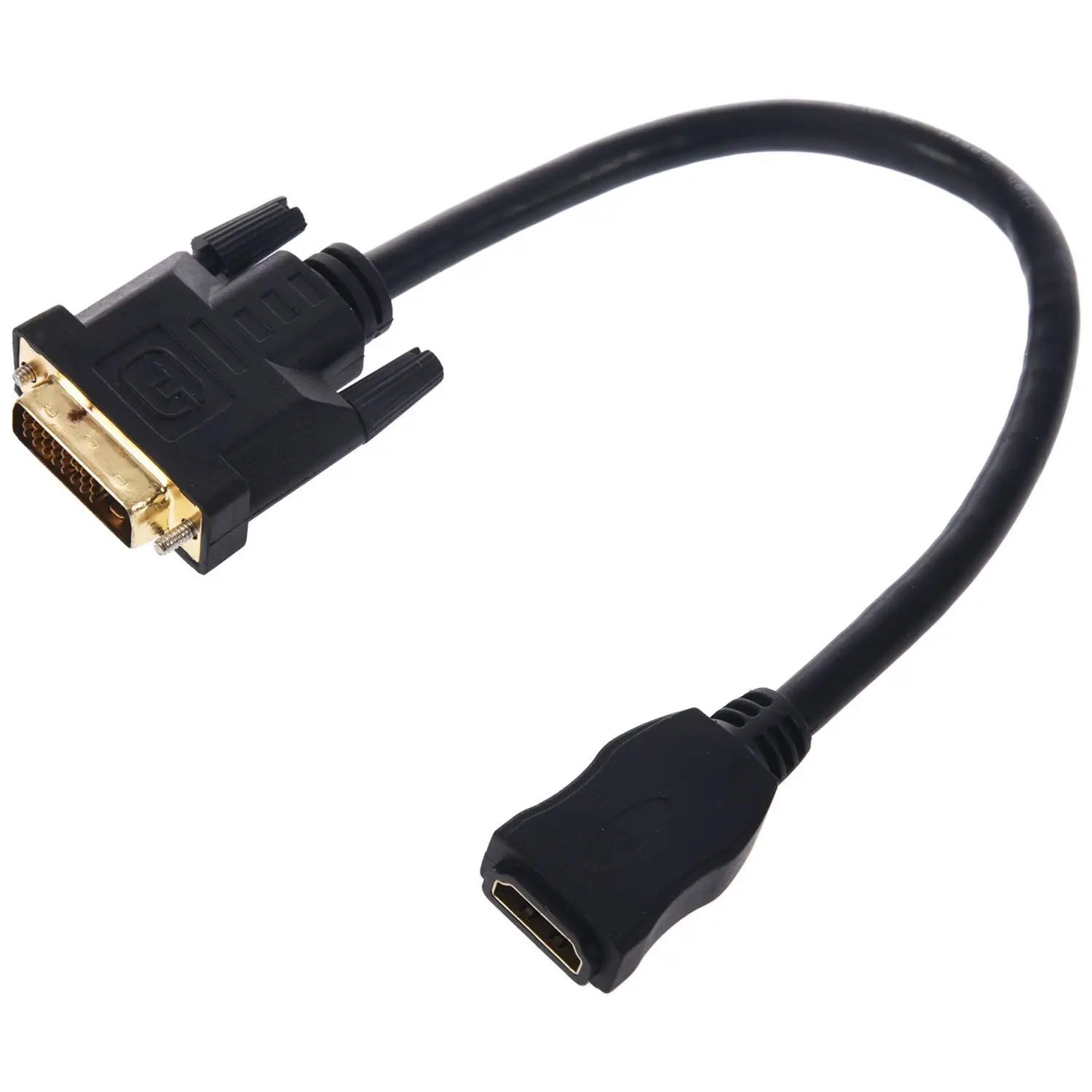 Оптовая продажа товара DVI D Мужской 24 + 1 pin к HDMI Женский 19 HD HDTV монитор дисплей