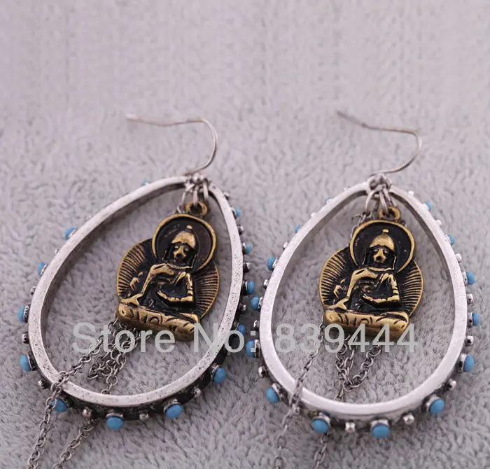 Новейшие Модные ювелирные изделия золотого цвета стеклянные серьги-капли |