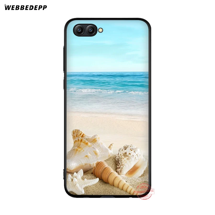 WEBBEDEPP Blue Wood Seashells Sea Star Soft Case for Honor 20 10 9 9X 8 Lite 8C 8X 7X 7C 7A 3GB 6A Pro View | Мобильные телефоны и